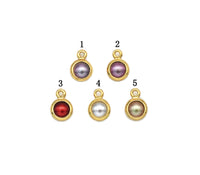 Gold Wrapped Pearl Mini Ball Charm, Sku#Y762