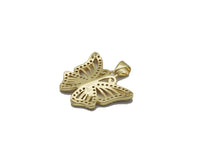 CZ Gold Filigree Butterfly Charm, Sku#LX136