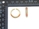 Enamel Gold Colorful Snake Scales Patten Ring, Sku#JL156