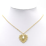 Gold Opal Stone Heart Charm, Sku#LX138