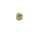 Colorful CZ Gold Heart Space Beads, Sku#LX139