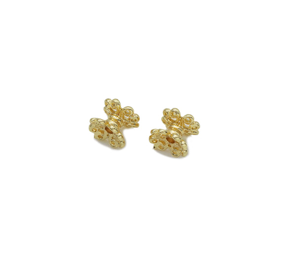 5pcs Gold Flower Tube Spacer Beads, Sku#ZX117