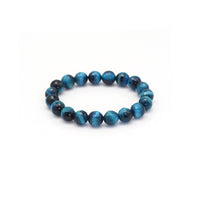 Blue Tiger Eye Round Faceted Stretchy Bracelet, Sku#EF392