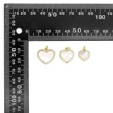 CZ Gold White Pearl Heart Charm, Sku#LX399