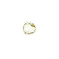 CZ Gold White Pearl Heart Charm, Sku#LX399