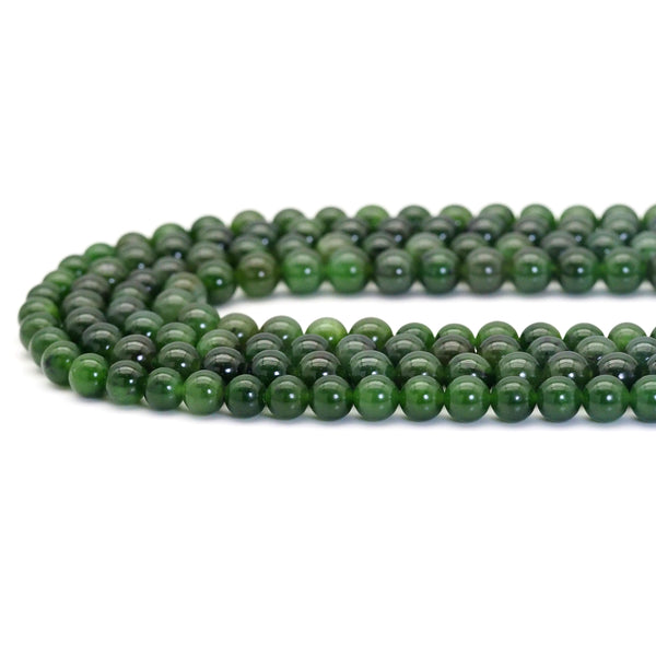 Genuine Russian Jade Round Smooth Beads, 6mm/8mm, Sku#U1642
