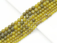 Genuine Olive Jade Round Faceted Beads, Sku#U1433