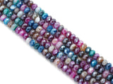 Mystic Mixed Color Banded Agate Rondelle Faceted Beads, Sku#UA296