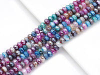 Mystic Mixed Color Banded Agate Rondelle Faceted Beads, Sku#UA296