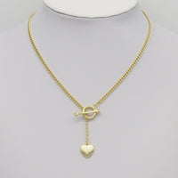Gold Heart Toggle Clasp Set with Diamond end bar, Sku#LD510