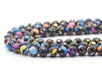 Mixed Color Black blue purple yellow Jasper beads, 8mm Jasper, sku#U1436