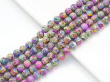 Natural purple blue yellow Jasper beads 8mm, mixed color beads, sku#U1437