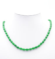 Natural 6x9mm/8x12mm Oval Faceted Emerald Jade Beads, Emerald Jade, Sku#U1435