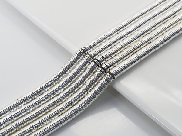 Bright Silver Hematite Heishi Beads, 3mm/4mm/6mm, sku#S151