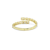 Gold Silver Baguette Rectangle CZ Wrap Adjustable Bracelet, Sku#LX371