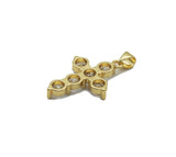 Crystal Gold Cross Charm, Sku#LX144