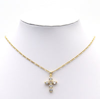 Crystal Gold Cross Charm, Sku#LX144