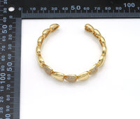 CZ Gold Puffy Heart Bracelet, Sku#LD362