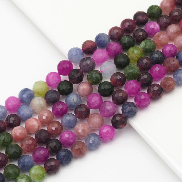 Multicolor Jade Round Micro Cut Beads, 6mm/8mm/10mm, Sku#U1648
