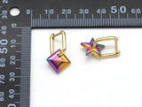 Rainbow Star Heart Rhombus Donut Shape earrings, sku#LX160