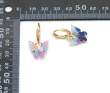 Colorful Butterfly Hoop Earrings, Sku#EF231