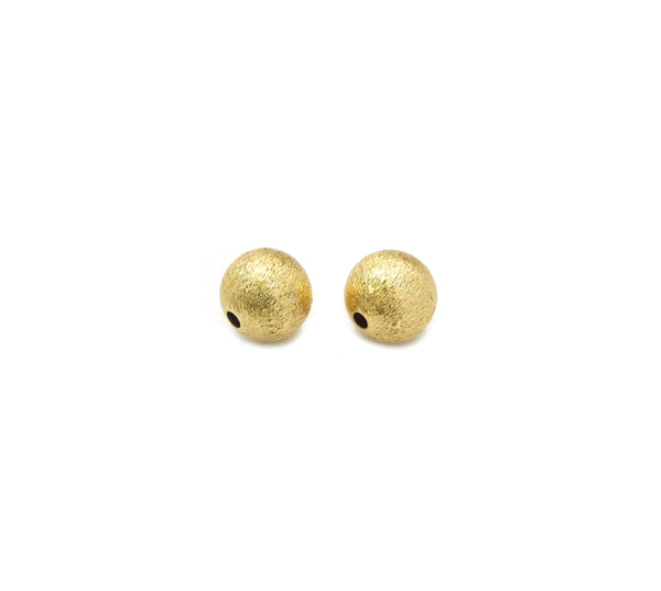 Brushed Gold Round Ball Spacer Beads, Sku#B339