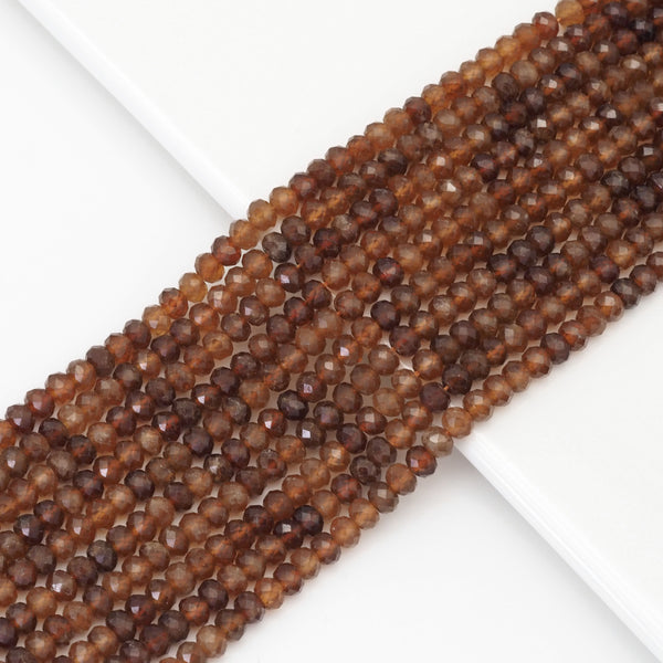 Genuine Brown Garnet Faceted Rondelle Beads, Sku#U1662