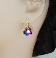 Rainbow Star Heart Rhombus Donut Shape earrings, sku#LX160