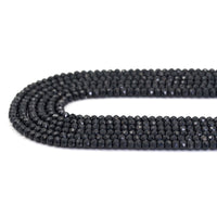 Genuine Black Tourmaline Faceted Rondelle Beads, Sku#U1661