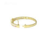 Gold Clear CZ H Bar Bracelet, Sku#LX403