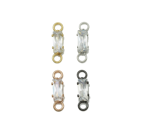 CZ Rectangle Shape Connector, Sku#Y651