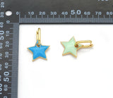 Colorful Enamel Five Point Star Hoop Earrings, Sku#J371