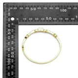 Gold Colorful Baguette CZ O T bar Bracelet, Sku#LX405