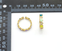 Gold CZ Colorful Enamel Heart Stackable Ring, Sku#X357