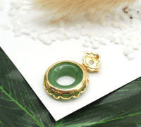 Gold Doughnut Shape Jade Charm, Sku#ZX53