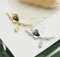 Enamel Bee On Branch Charm, Sku#Y659