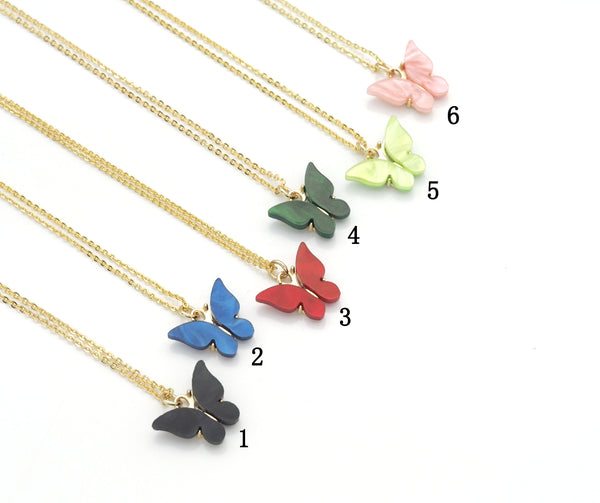 Colorful Butterfly Necklace, Sku#FH219