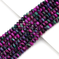 Exclusive!!! Top Quality Fuchsia Green Rondelle Faceted Tiger Eye, Sku#UA313