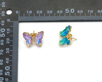 Crystal Butterfly Stud Earrings, Sku#FH217