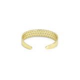Gold Silver Three CZ Diamond Row Adjustable Bracelet, Sku#LX372