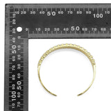 Gold Silver Three CZ Diamond Row Adjustable Bracelet, Sku#LX372