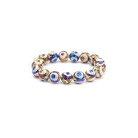 AB Mystic Evil Eye Tibetan Agate Stretchy Bracelet, Sku#EF424