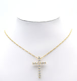 Gold Crystal Cross Charm, Sku#LD367