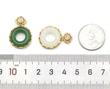 Gold Doughnut Shape Jade Charm, Sku#ZX53