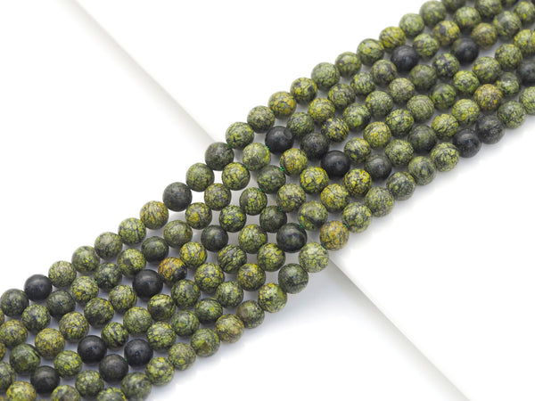 High Quality Genuine Green Snake Skin Jasper Round Smooth Beads, Sku#U1441