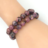 Genuine Rhodochrosite Round Smooth Stretchy Bracelet, Sku#EF413