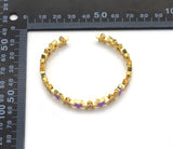 CZ Enamel Star Adjustable Bracelet, Sku#X362