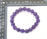 Genuine Amethyst Round Smooth Elastic Bracelet, 8mm/10mm, Sku#EF247