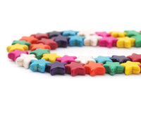 12mm Multicolor Howlite Smooth Star Beads, Sku#U1444