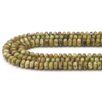 Genuine Green Serpentine Rondelle Smooth Beads, Sku#U1677